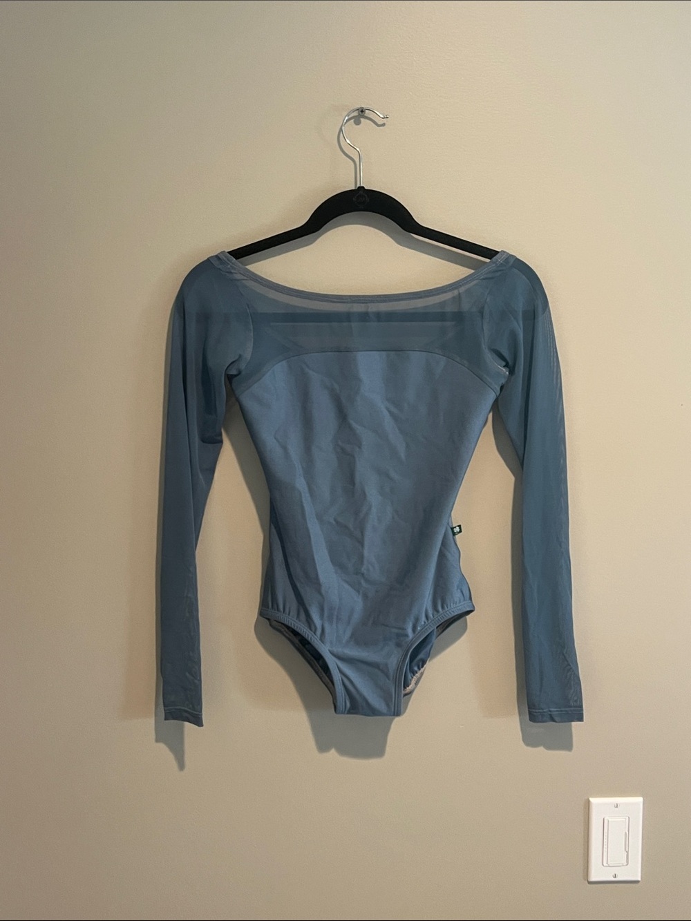 Blue Long Sleeve Leotard Bodysuit